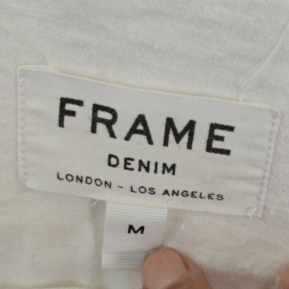Frame Denim Le Garcon White Denim Overalls ASO Rhianna Isabella Calthorpe Size M - Picture 10 of 13